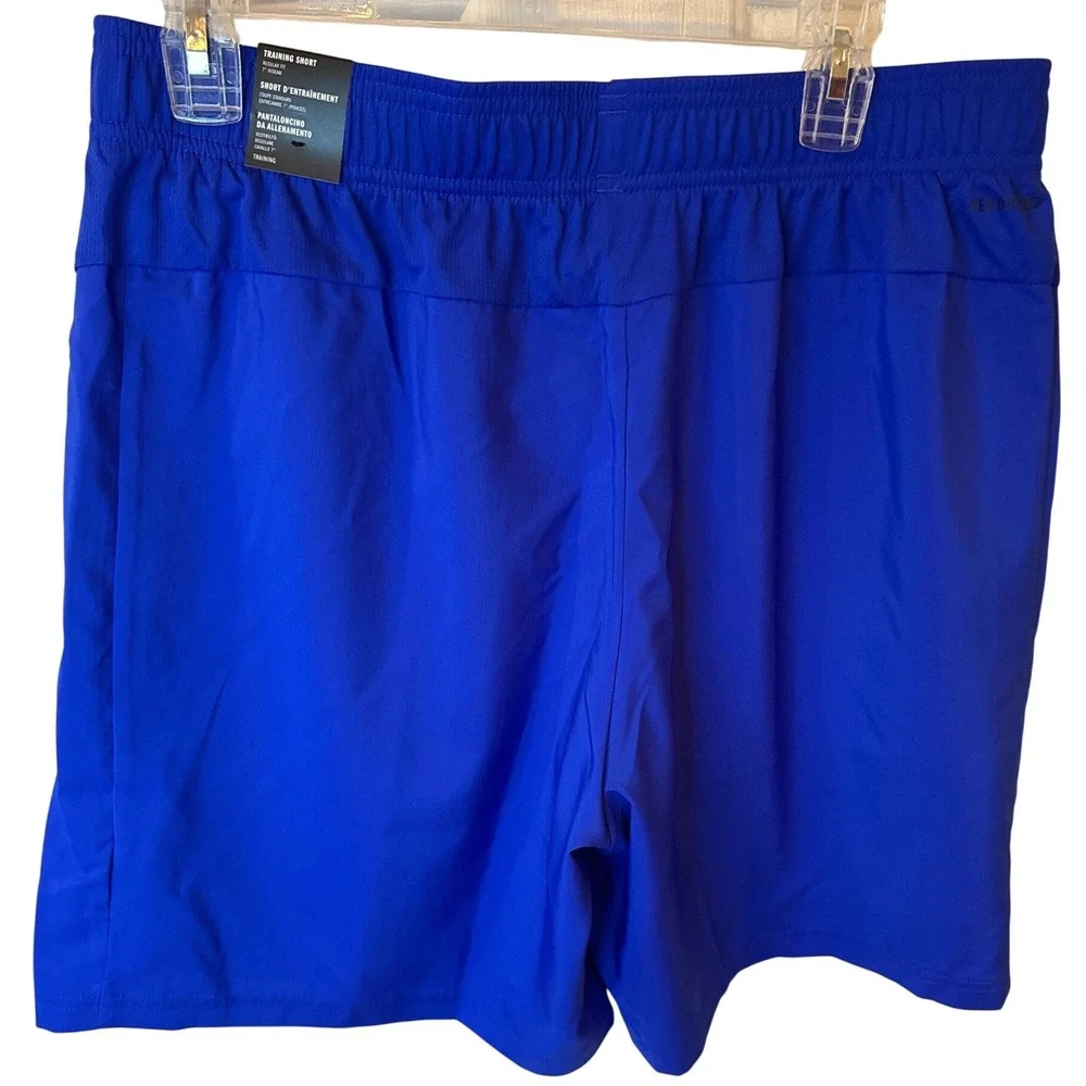 Adidas Men's‎ Training Shorts Lucid Blue Black Regular Fit 7 Inch Inseam Size L